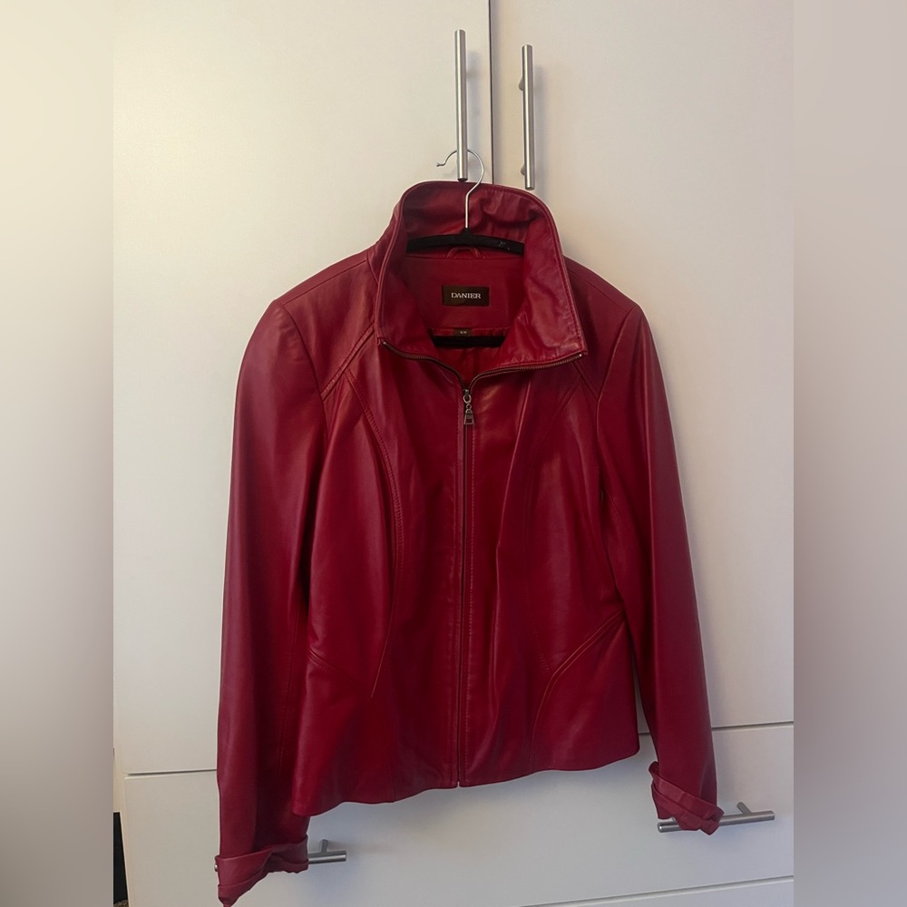 Danier Women's Vibrant Red Leather Jacket